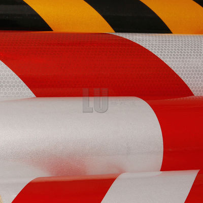 Red and White Engineer Grade Left and Right Alternating Reflective Strips Customized Reflective Tape