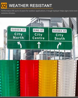 Filme de cobertura reflexiva EGP de alto desempenho Estrutura micro prismática imprimível rasgável para sinais de alerta de segurança no trânsito