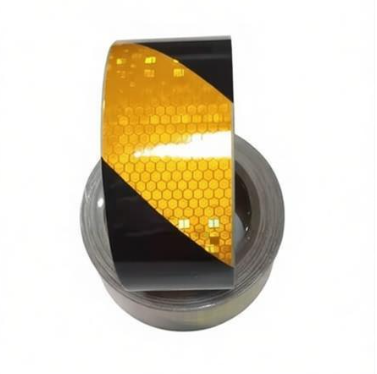 20cm * 50m Amarelo e Preto PVC Material Reflexivo Imprimível Fita de Listra de Treliça de Cristal de Favo de Mel para Veículos de Carro e Caminhão
