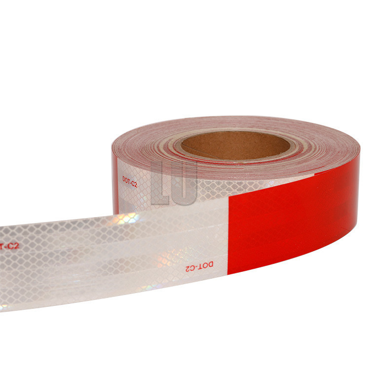 Alta visibilidade PET Micro Prismático Faixa de marcação de visibilidade do veículo DOT-C2 Faixa refletiva Adesivo reflector para segurança de caminhão