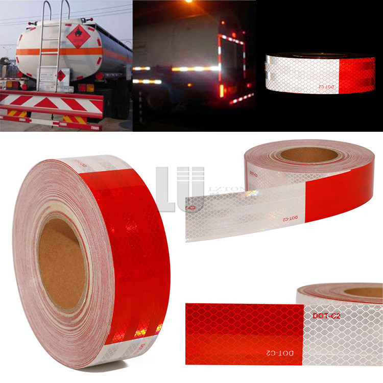 Certificado Fornecido Aviso de 2' Branco Vermelho Conspicuidade Faixa Refletora DOT-C2 Para Camião