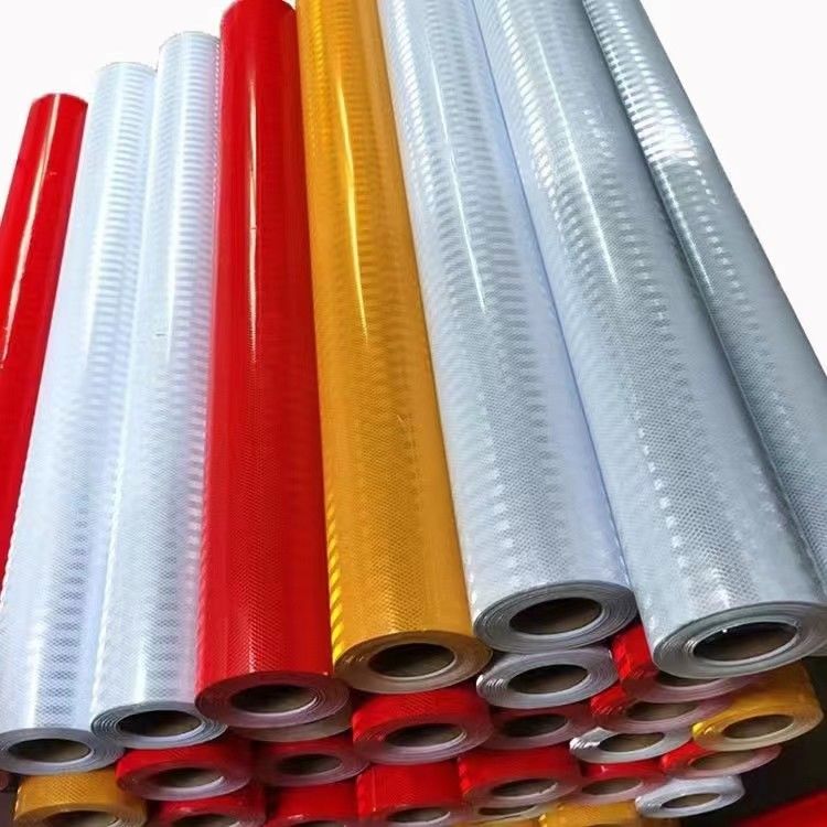 Rolo de folha refletora prismática de PVC comercial de 1,24 m * 45,7 m para segurança rodoviária
