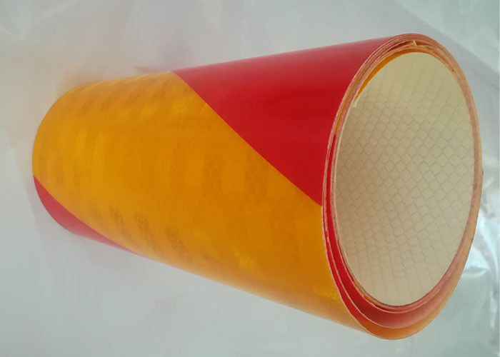 Fita reflexiva amarela vermelha prismático flexível exterior autoadesiva para carros ou marcas do tráfego