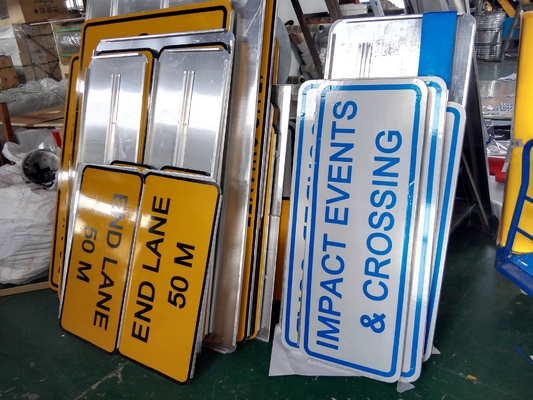 Indumentária UV Protegida Estrada Custom Fechada Desvio através do Tráfego Sinais de Segurança de Metal Refletores