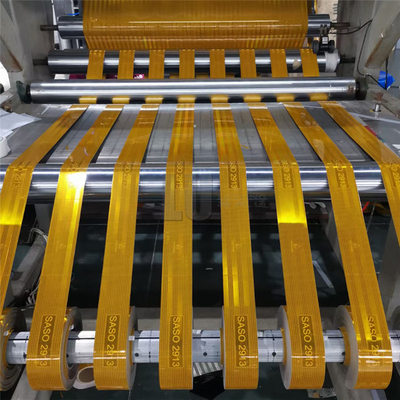 Fita de alta visibilidade para o mercado saudita 5CM*25M Amarelo Vermelho Branco Saso2913 Fita chamativa Dm Saso 2913 Fita refletiva automotiva