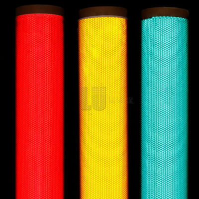 Micro-Bolhas de vidro 1800 PMMA Folha de vinil refletora para sinais de trânsito Filme prismático de alta intensidade